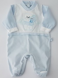 Image cotton baby footie jersey love. Colour light blue, size 0-1 month