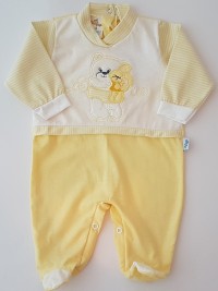 Image cotton baby footie jersey love. Colour yellow, size 0-1 month