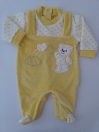 Image baby footie chenille baby bear and rainbow. Colour yellow, size 00