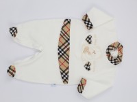 Image cotton baby footie interlock my heart my love. Colour creamy white, size 3-6 months