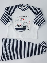 image baby outfit baby bear and kitten fishermen. Colour blue, size 3-6 months