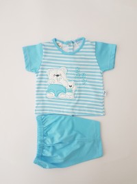 Picture baby footie cotton jersey outfit baby bears. Colour turquoise, size 0-1 month