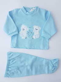 Picture baby footie piquet outfit playful outfits. Colour light blue, size 3-6 months