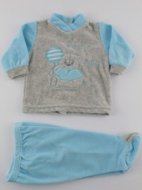 Baby footie outfit clinic chenille small baby.. Colour turquoise, size 1-3 months