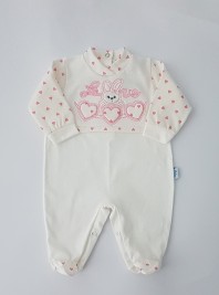 Image cotton baby footie jersey jersey love bunny. Colour coral pink, size 6-9 months