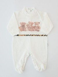 Image cotton baby footie jersey teddy bears teddy bears. Colour creamy white, size 3-6 months