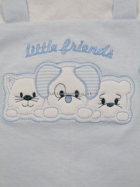 Image baby footie in jersey little friends. Colour light blue, size 3-6 months 2