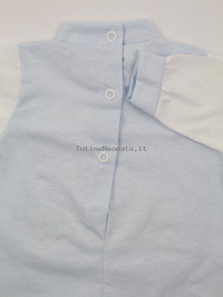 Image baby footie in jersey little friends. Colour light blue, size 3-6 months 3