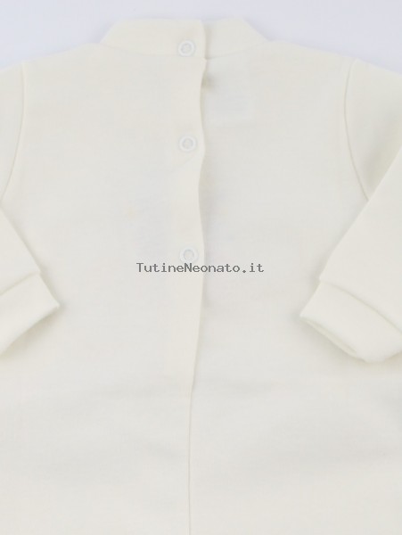 Image cotton baby footie interlock baby. Colour creamy white, size 0-1 month 3