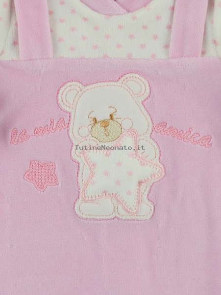 Picture baby footie chenille my star friend. Colour pink, size 0-1 month 2