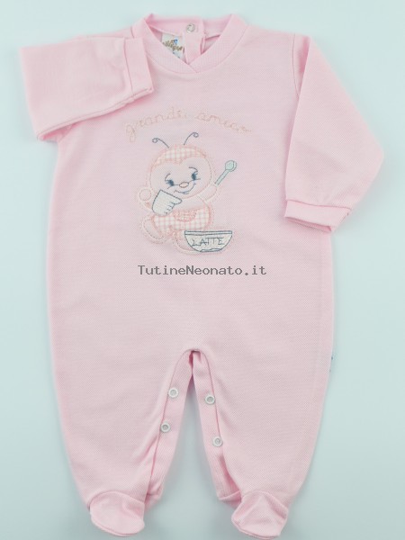 Image baby footie cotton pique great friend. Colour pink, size 3-6 months Pink Size 3-6 months