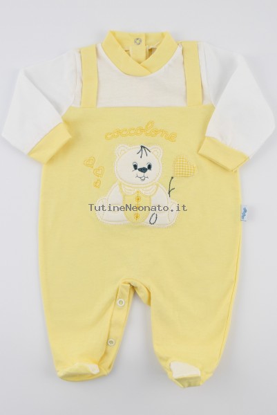Image baby footie cuddly jersey. Colour yellow, size 0-1 month Yellow Size 0-1 month