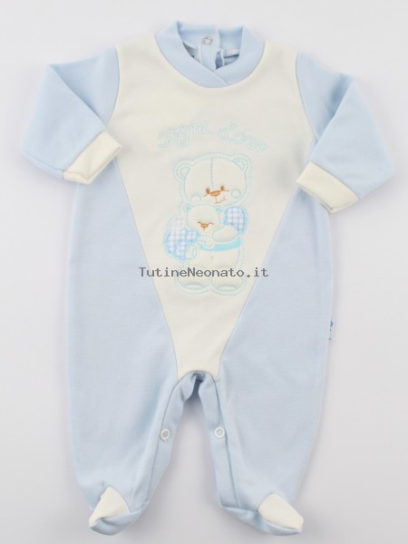 Baby footie cotton interlock picture gold dreams. Colour light blue, size 1-3 months Light blue Size 1-3 months