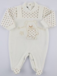 Picture baby footie chenille my star friend. Colour creamy white, size 1-3 months