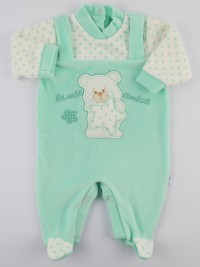 Picture baby footie chenille my star friend. Colour green, size 1-3 months