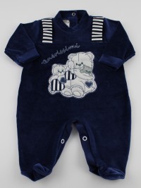 Baby image footie chenille cute puppies. Colour blue, size 0-1 month