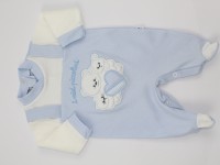Image cotton baby footie interlock my little ones. Colour light blue, size 3-6 months