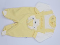 Image cotton baby footie interlock my little ones. Colour yellow, size 0-1 month