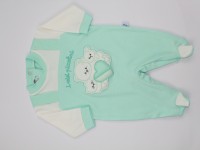 Image cotton baby footie interlock my little ones. Colour green, size 0-1 month