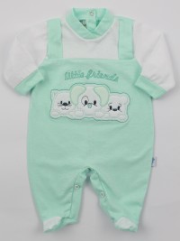 Image baby footie jersey small friends. Colour green, size 0-1 month