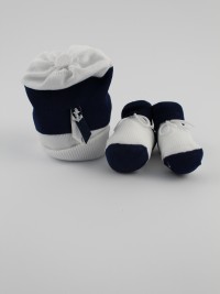 Hat and shoes image still. Colour blue, one size