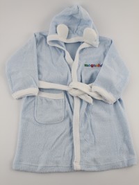 Picture accompanied cotton bathrobe bathrobe. Colour light blue, size 9-12 months