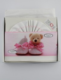 Picture Accompanying Cotton Bear Slippers Cotton Baby Cotton. Colour pink, one size