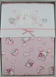 Picture accompanied sweet baby cotton cradle. Colour pink, one size