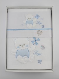 Picture accompanied cotton toys cradle. Colour light blue, one size