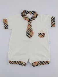 Picture baby footie straw necktie tie. Colour creamy white, size 6-9 months