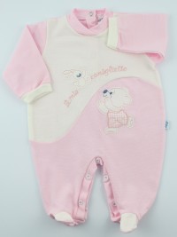 Image cotton baby footie pique my bunny. Colour pink, size 6-9 months