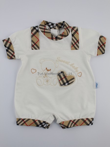 Image baby footie romper sweet baby. Colour creamy white, size 0-1 month Creamy white Size 0-1 month