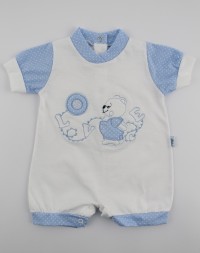 Picture baby footie straw lifebelt. Colour light blue, size 3-6 months