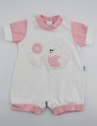 Picture baby footie straw lifebelt. Colour pink, size 0-1 month