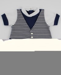 Picture baby footie straw waistcoat. Colour blue, size 3-6 months