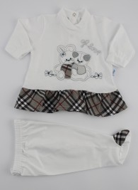 Image baby footie cotton outfit j love. Colour grey, size 0-1 month