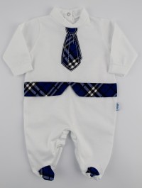 Image baby footie jersey Scottish tie. Colour blue, size 3-6 months