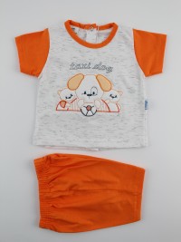 Picture baby footie outfit cotton jersey taxi dog. Colour orange, size 0-1 month