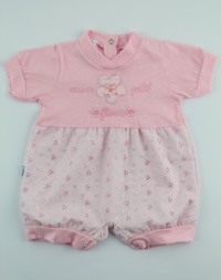 Picture baby footie straw wicker mon petit fleur. Colour pink, size 3-6 months