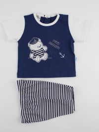 Picture baby footie jersey outfit the petit marinas. Colour blue, size 1-3 months