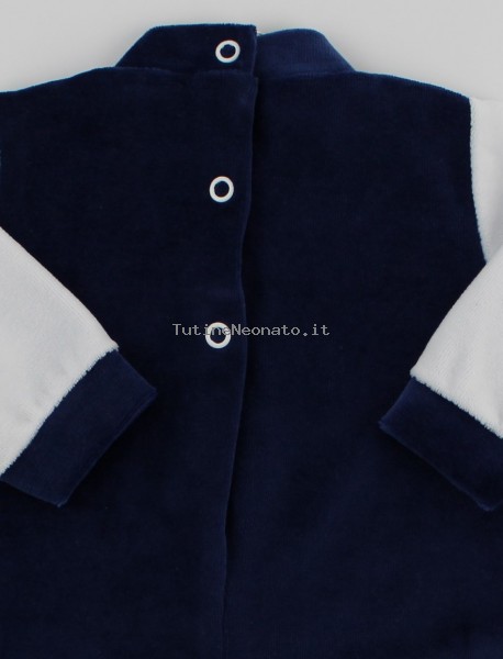 baby footie chenille x always mine. Colour blue, size 00 2