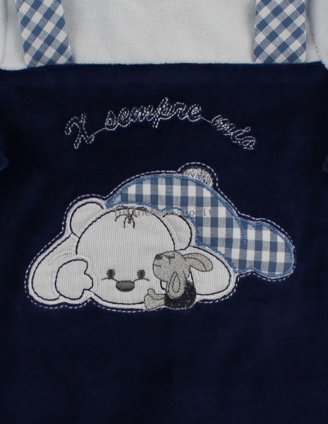 baby footie chenille x always mine. Colour blue, size 00 3