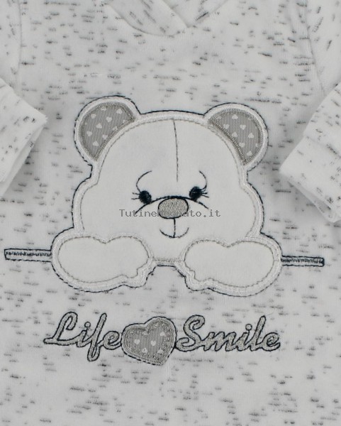 Image baby footie chenille life smile. Colour white, size 6-9 months 3