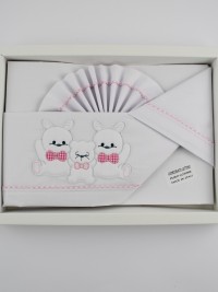 Picture accompanied cotton cot three friends. Colour pink, one size