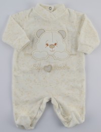 Image baby footie chenille life smile. Colour creamy white, size 3-6 months