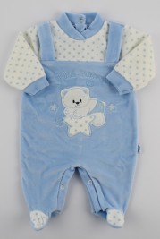 Chenille baby footie image sweet mother. Colour light blue, size 6-9 months