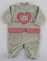 Picture baby chenille footie my bears. Colour grey, size 6-9 months