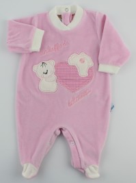 Picture baby chenille footie a dip of sweetness. Colour pink, size 1-3 months