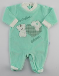 Picture baby chenille footie a dip of sweetness. Colour green, size 0-1 month