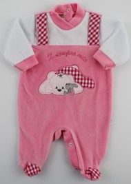 Picture baby chenille footie x always my. Colour coral pink, size 0-1 month